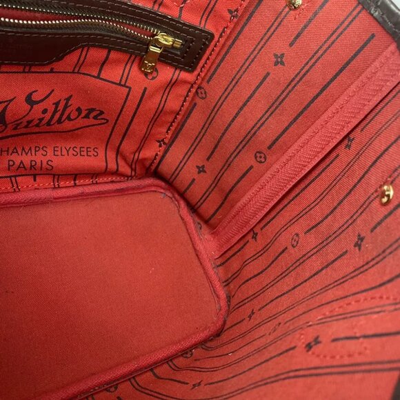 LOUIS VUITTON Neverfull PM Shoulder Tote Bag Damier Leather Brown N51109 93YG762 - Picture 4 of 16